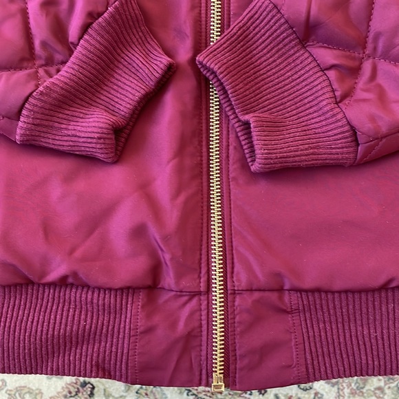 Pink by Viktoria’s Secret Bomber Flight  Jacket Full Zip Burgundy Like New - Picture 4 of 6